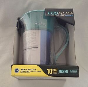NEW EcoFilter 10 Cup Pitcher by ZeroWater - Water Filtration Pitcher